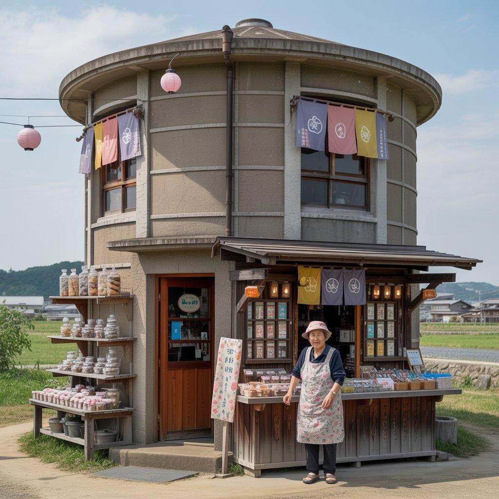 給水塔を占領した駄菓子屋