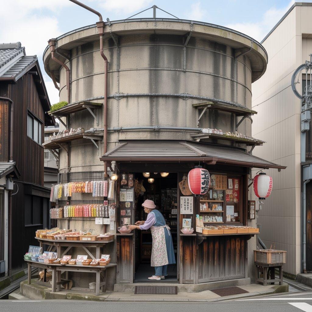 給水塔を占領した駄菓子屋