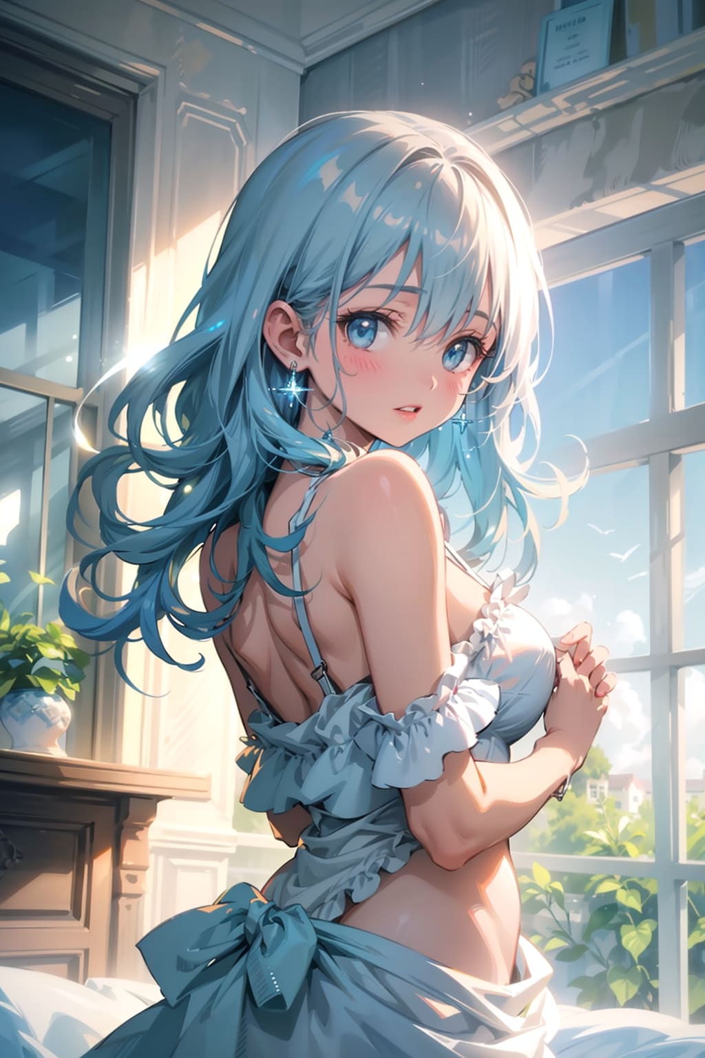 青い髪の子 | の人気AIイラスト・グラビア