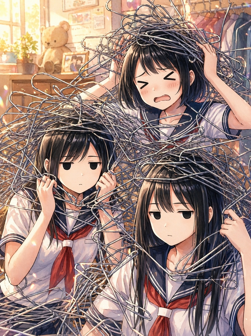 ハンガーで巣作り