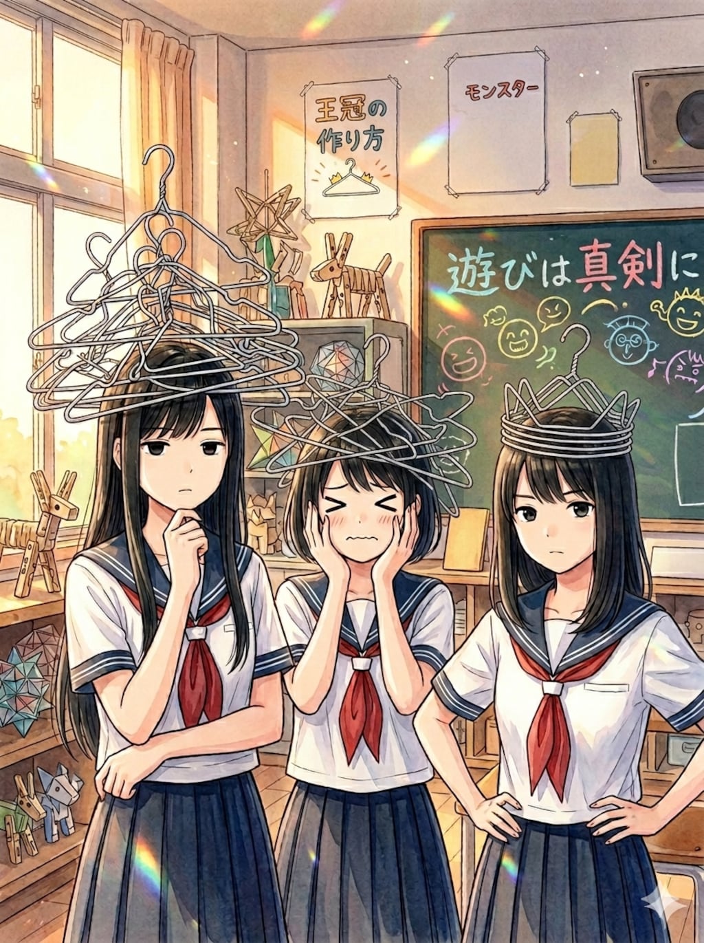 ハンガーで巣作り