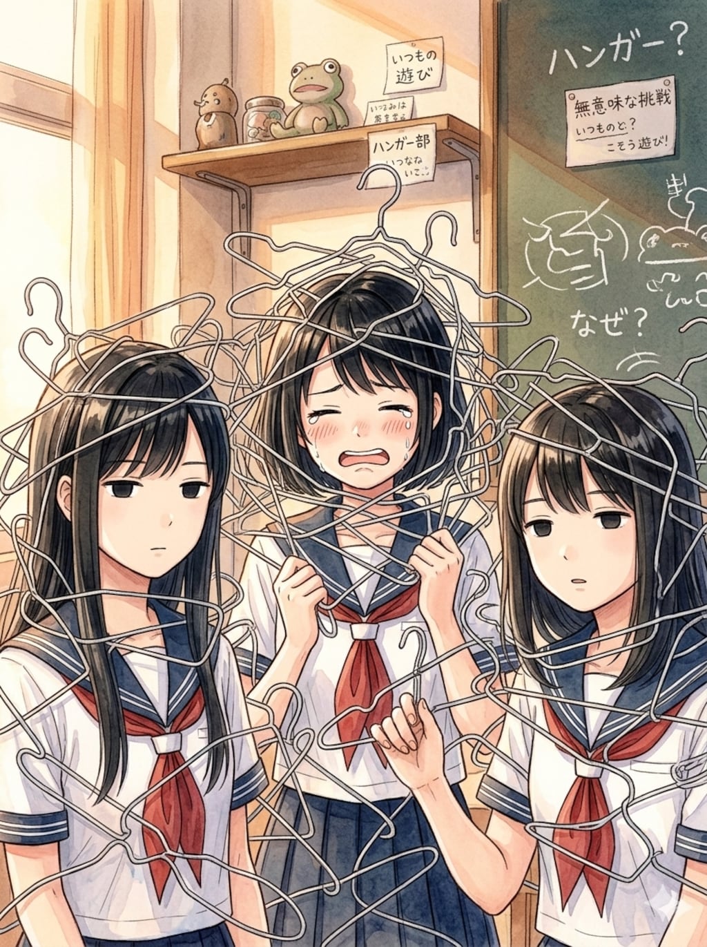 ハンガーで巣作り