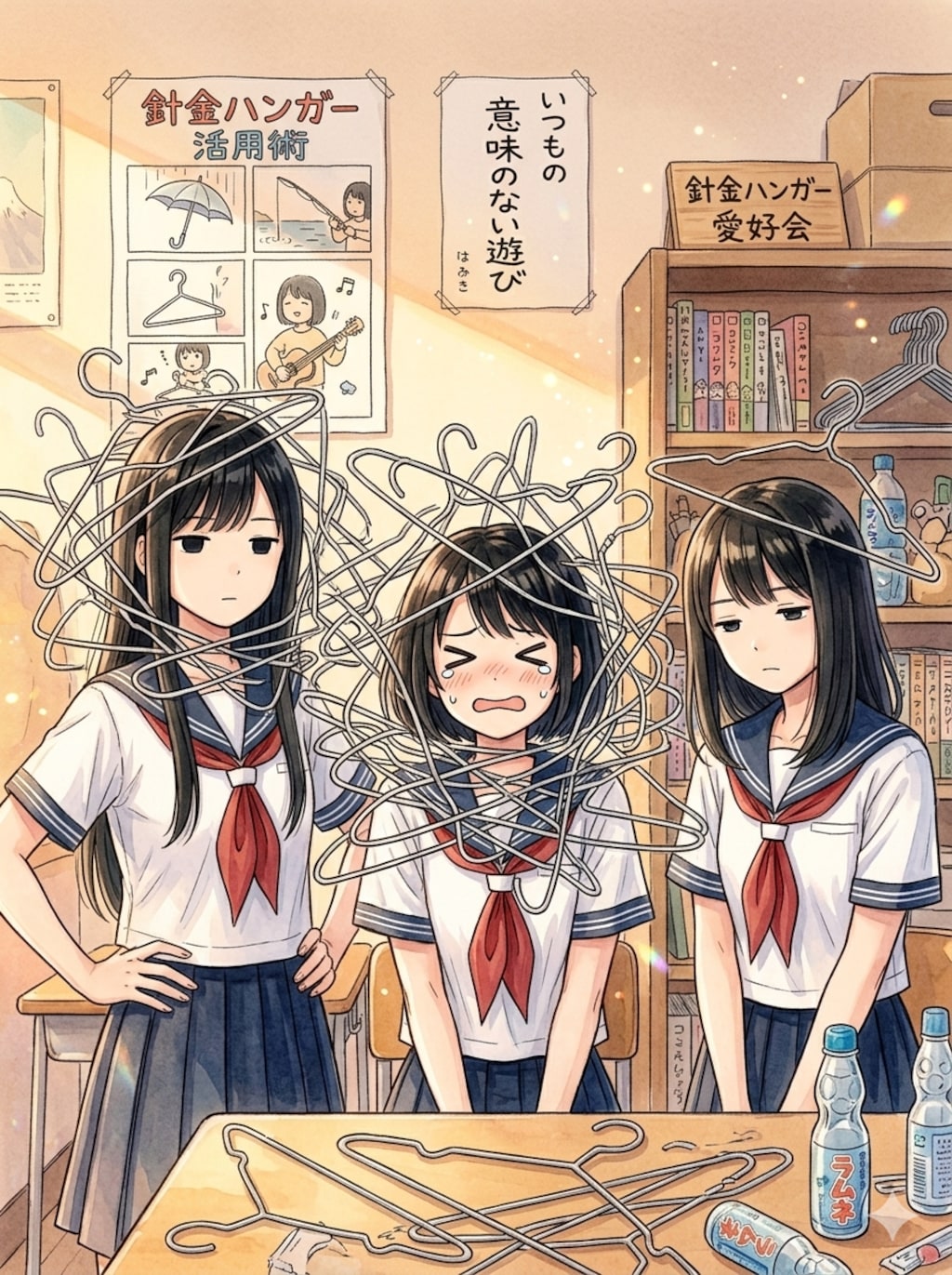 ハンガーで巣作り