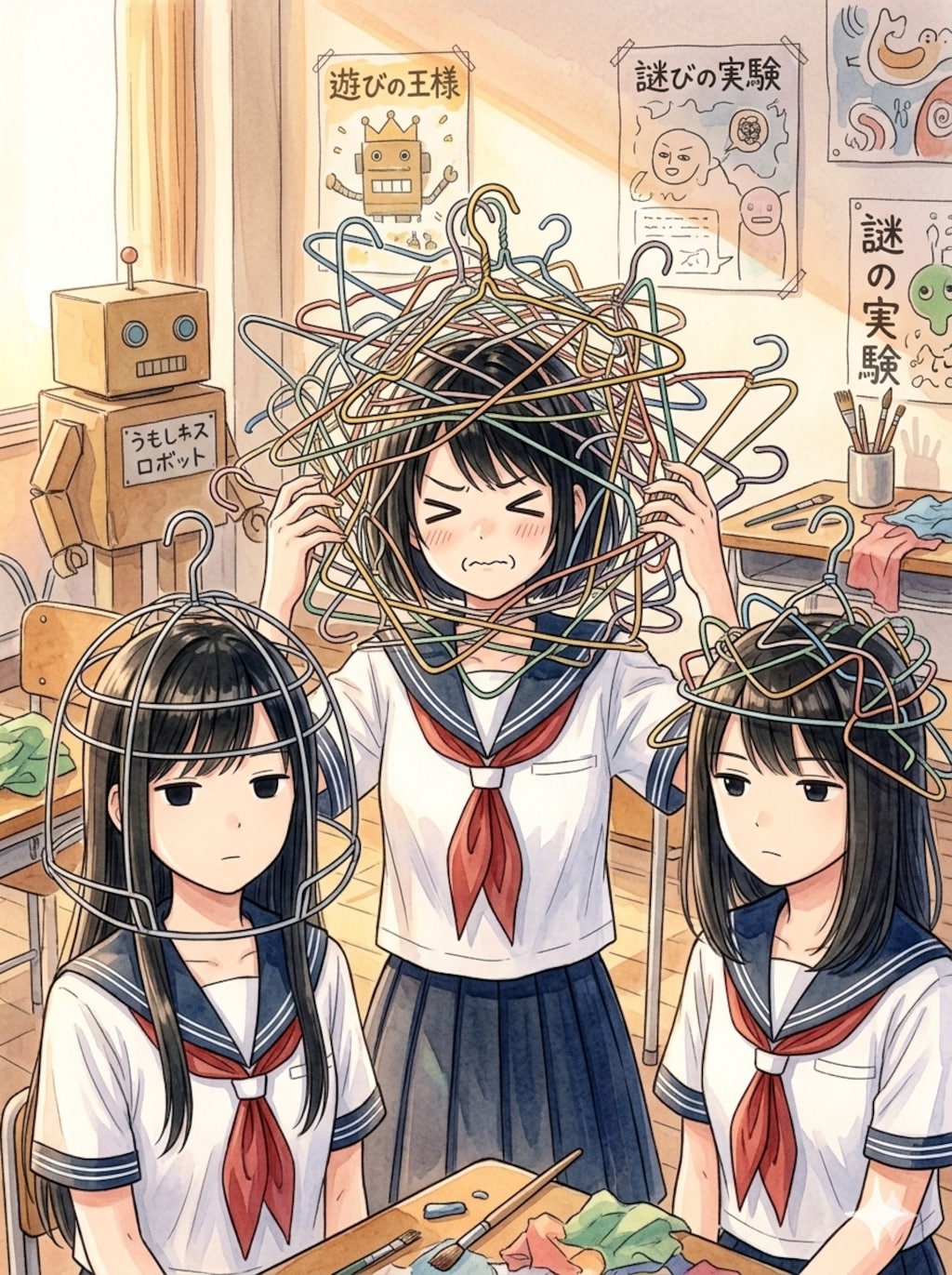 ハンガーで巣作り