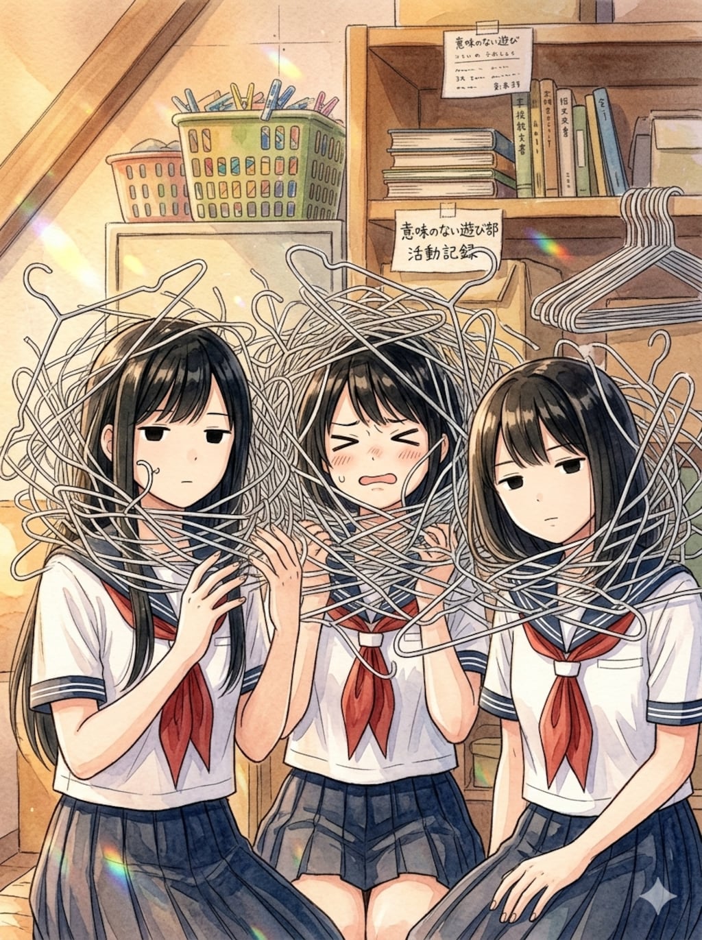 ハンガーで巣作り