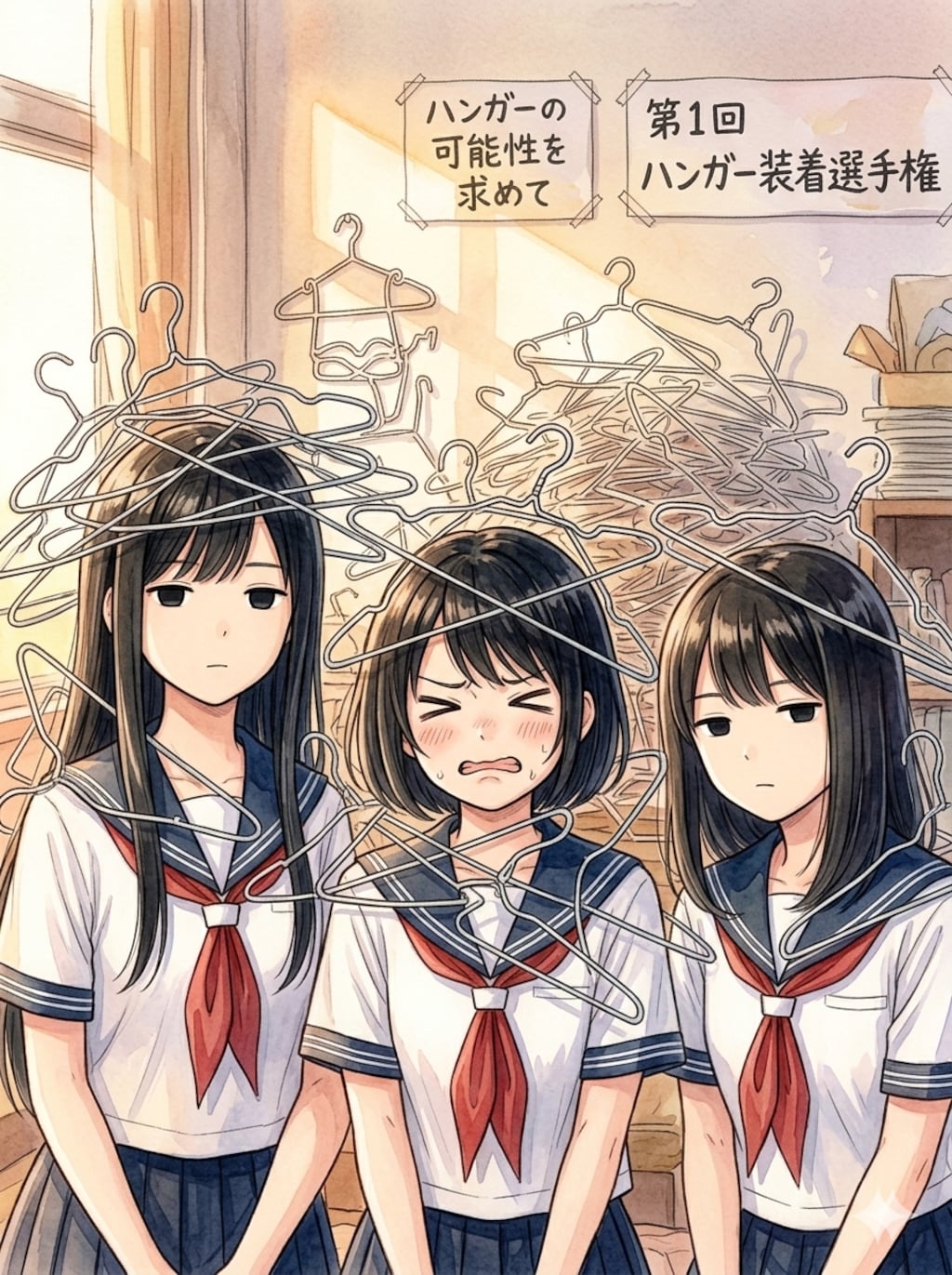 ハンガーで巣作り