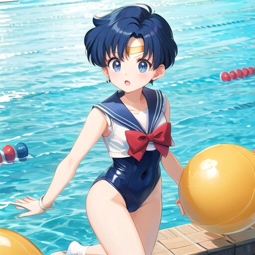 半分セーラーマーキュリー半分スク水2
