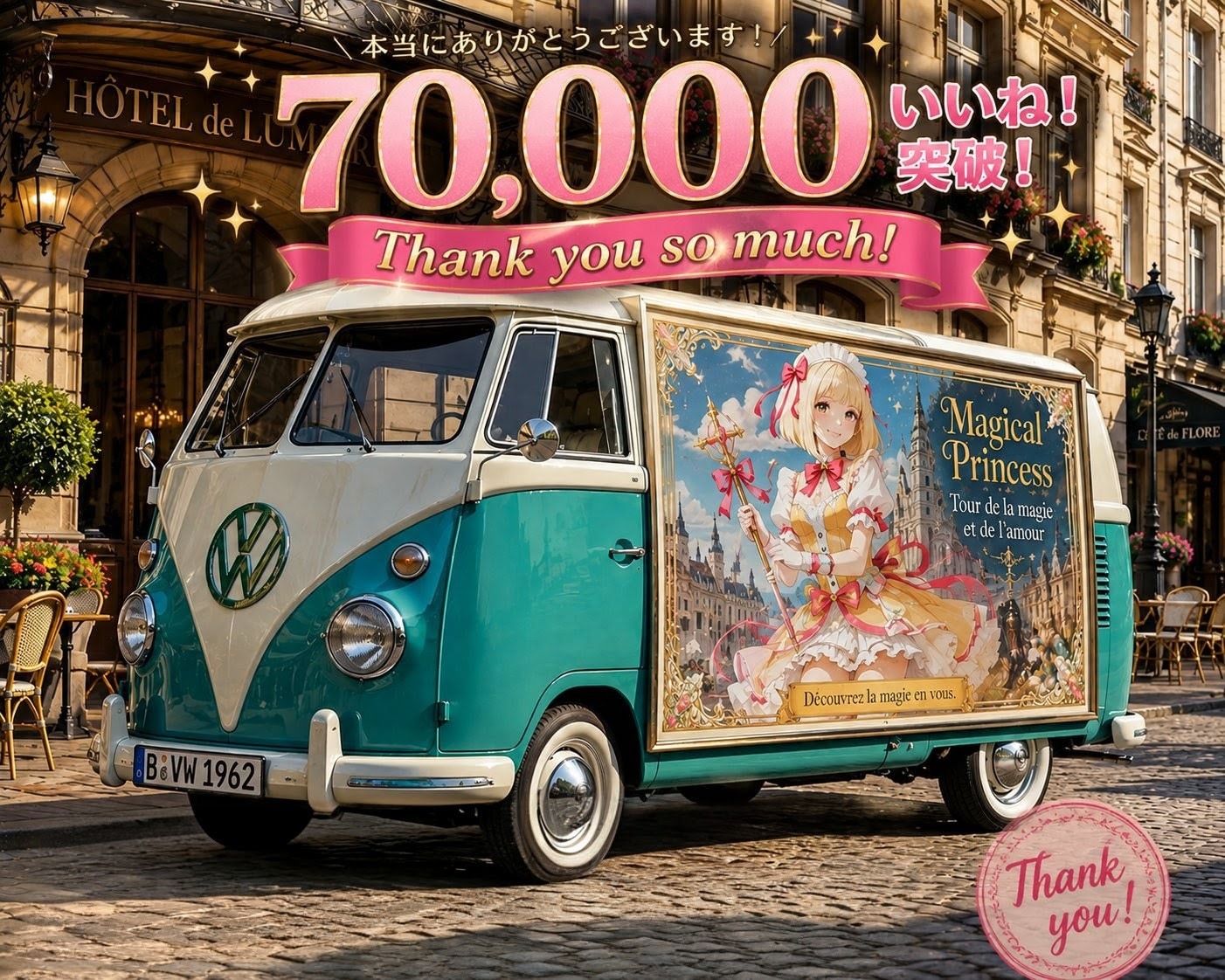 70,000いいねありがとうございます