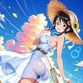 麦わら帽子とひまわり畑 4枚目