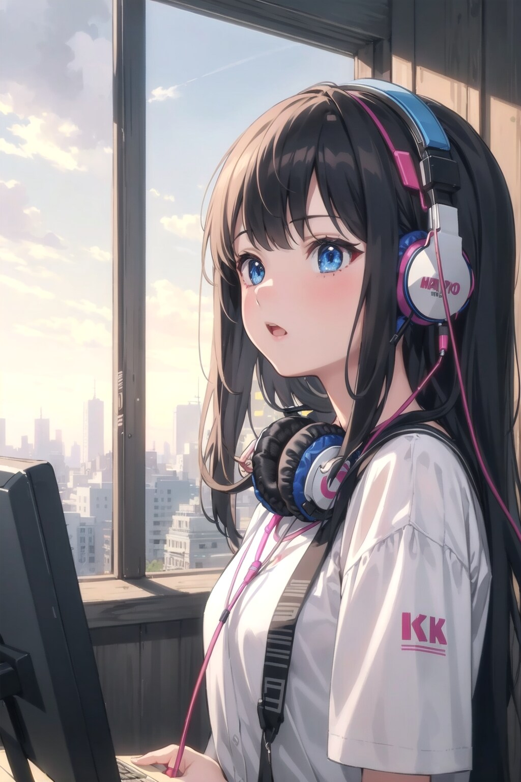 ヘッドフォンの少女 | の人気AIイラスト・グラビア