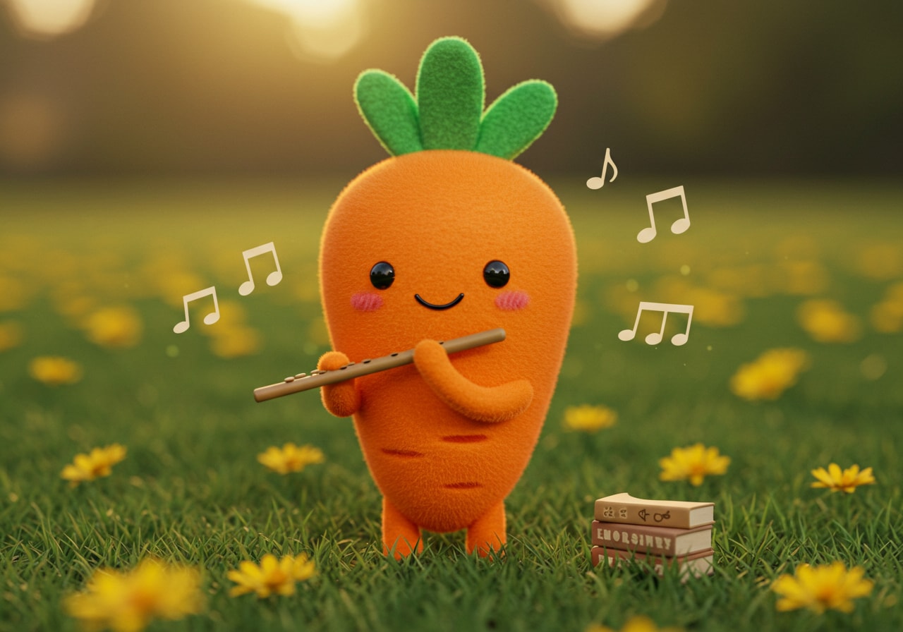 フルート演奏する人参さん | の人気AIイラスト・グラビア