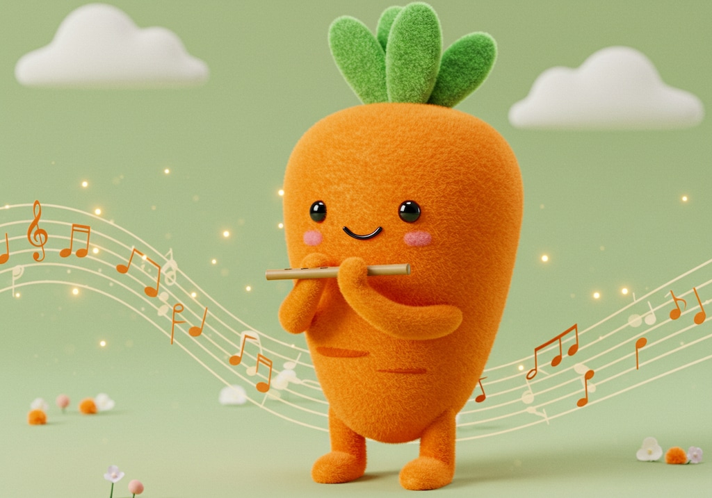 フルート演奏する人参さん