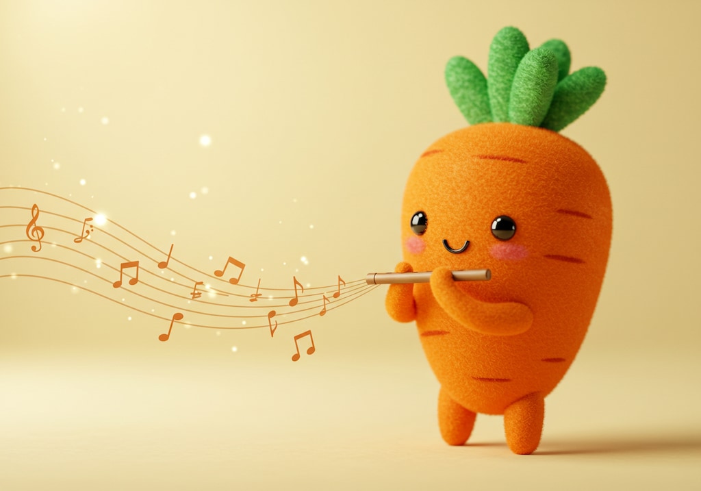 フルート演奏する人参さん