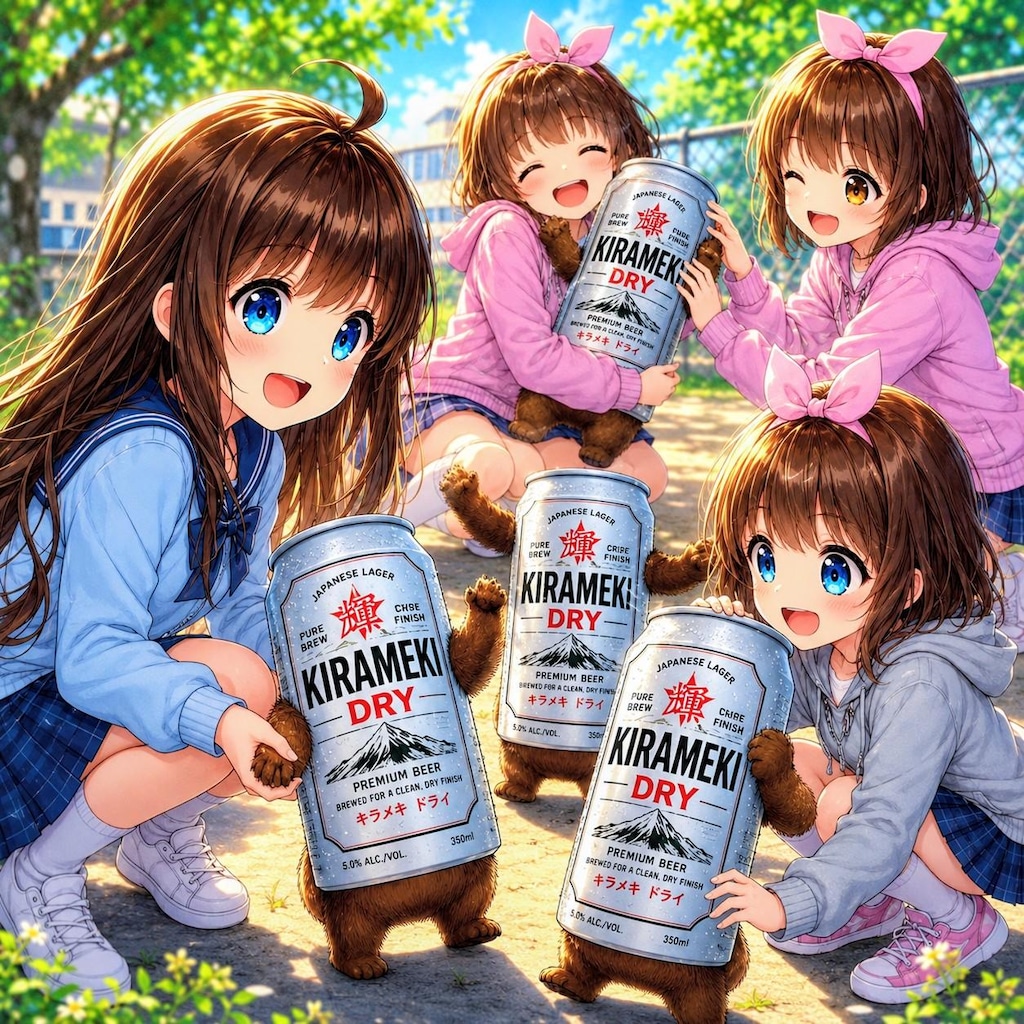 ビール缶ふれあいコーナーに来た小さな女の子