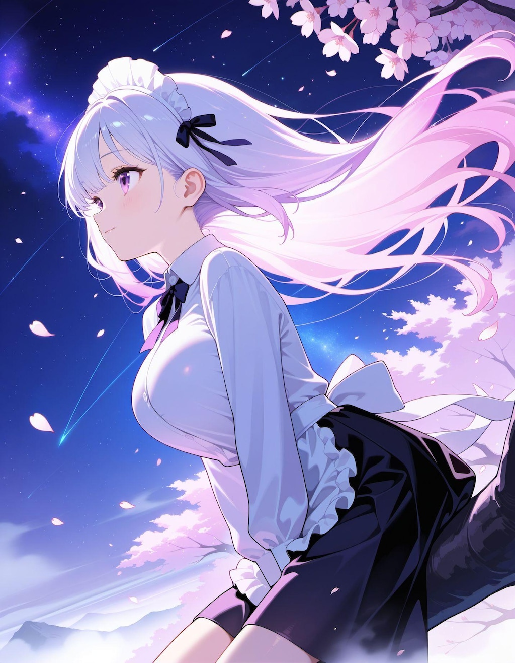 夜桜メイドさん