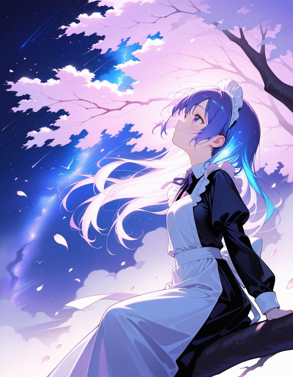 夜桜メイドさん