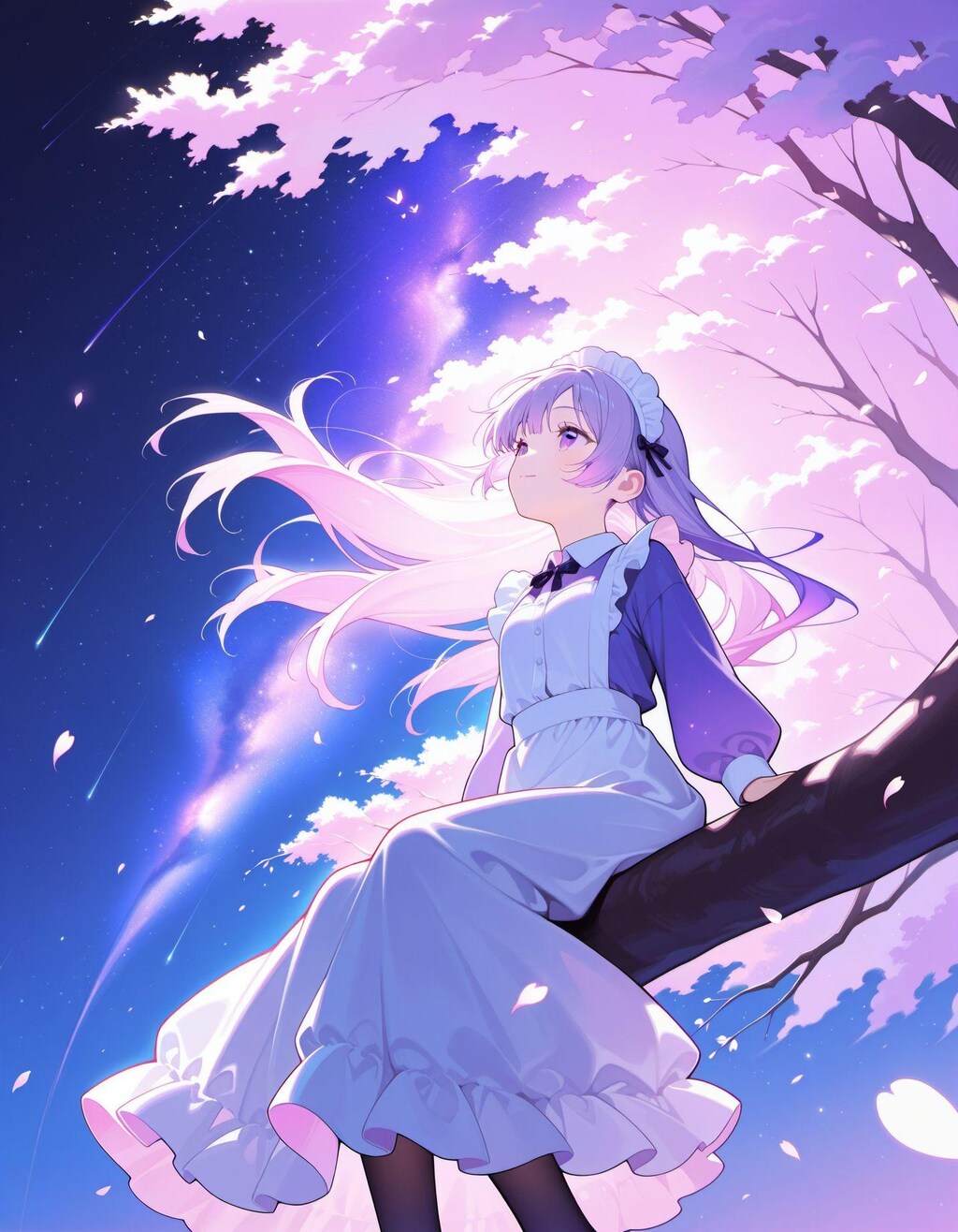 夜桜メイドさん