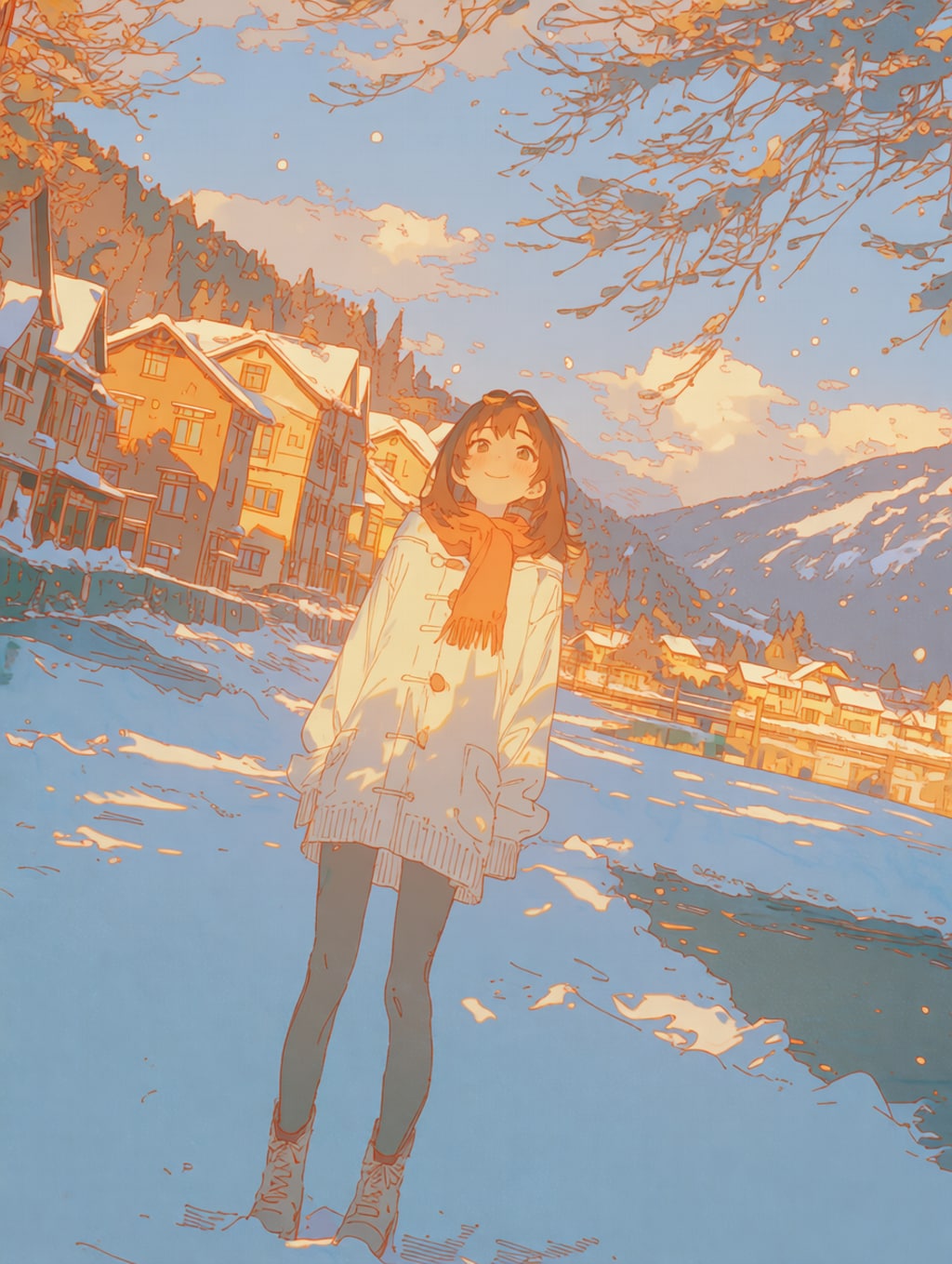 夕銀とろり染めて征く