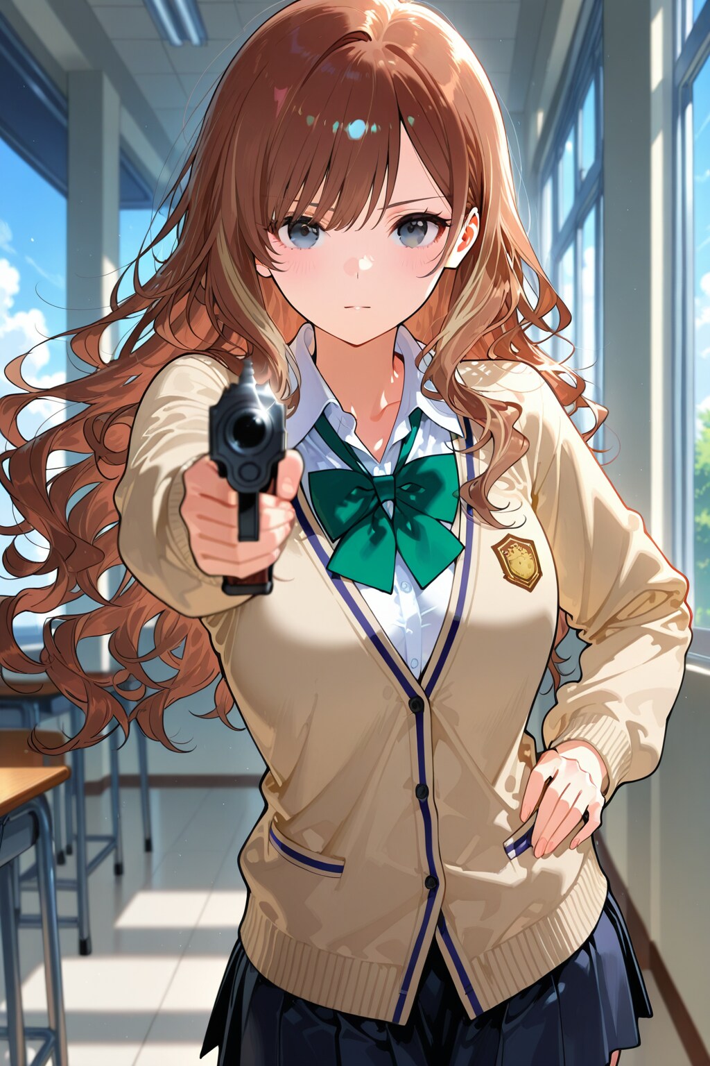 銃口を向ける冴さん