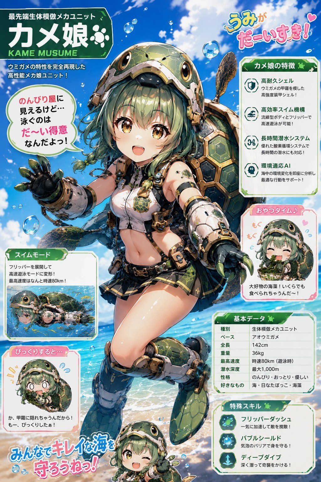 メカ娘❓カメ娘🐢❓ | の人気AIイラスト・グラビア