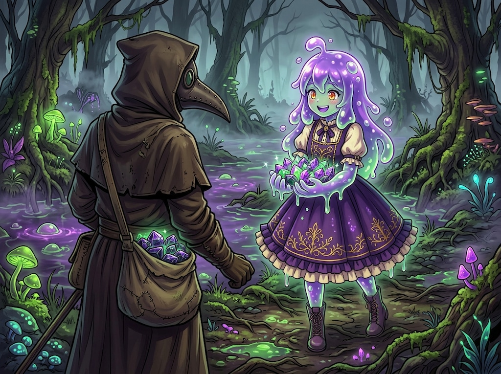 毒宝石を持って来るポイズンスライムちゃん