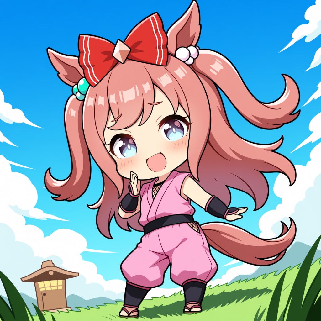 デジたん、くノ一衣装