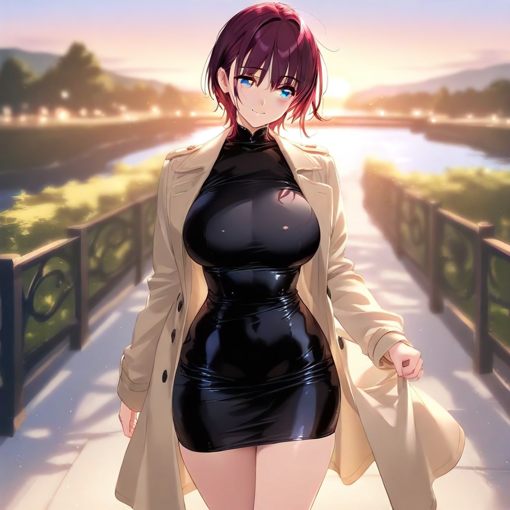 夕暮れの川沿い散歩 | の人気AIイラスト・グラビア