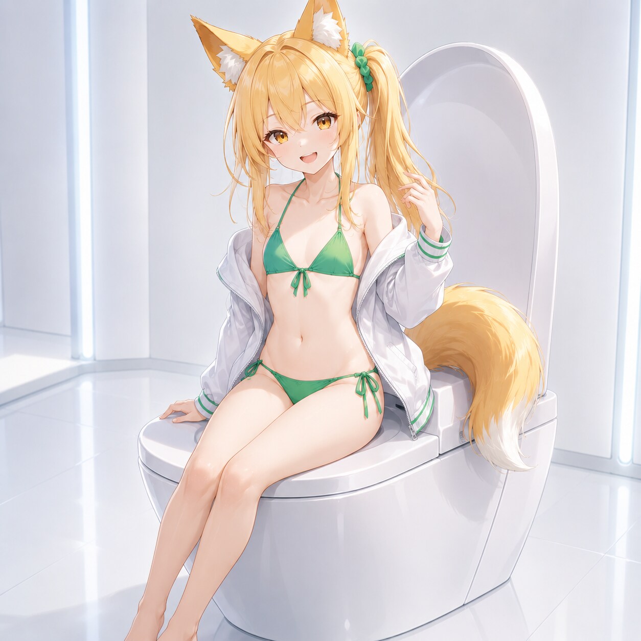緑の日の緑色ビキニ