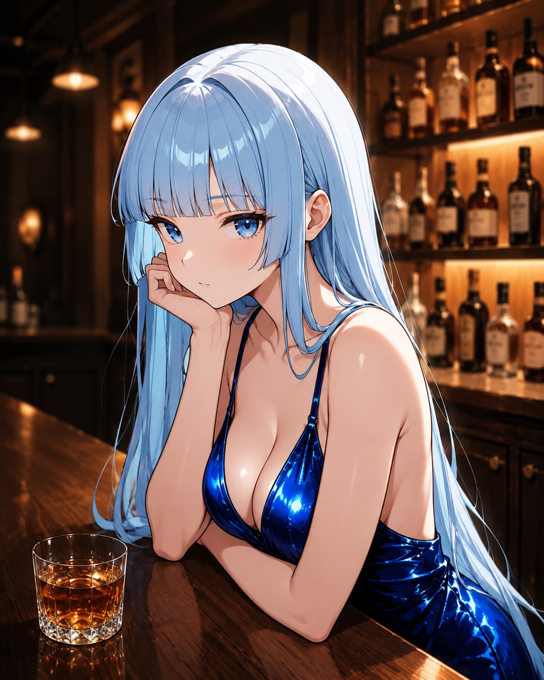 落ち着いたバーでのひととき。
