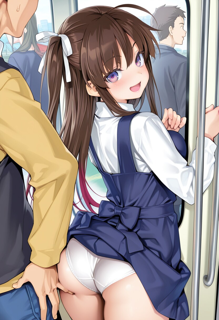 初めてが電車で立バック