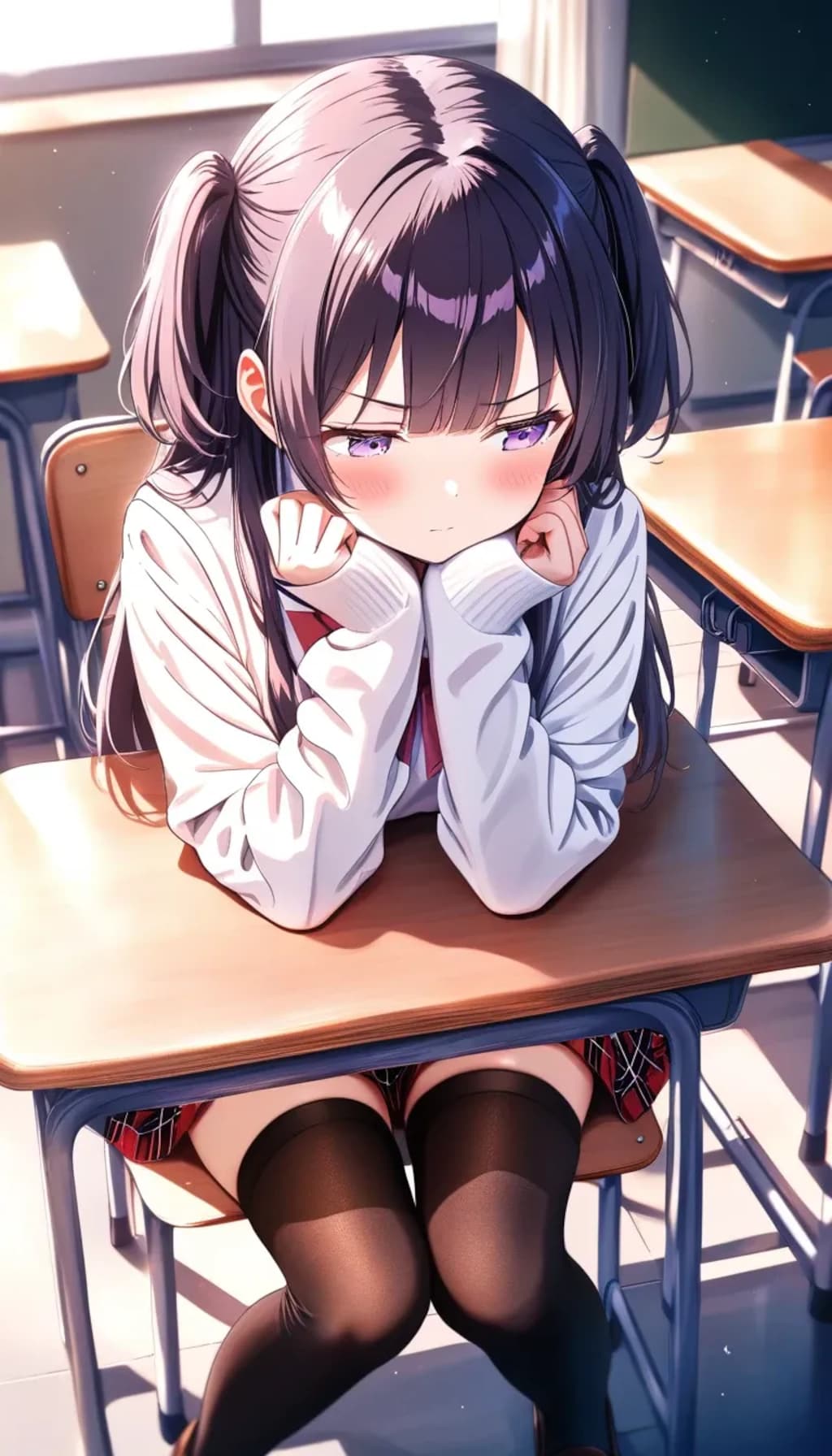 休み明けの教室『お、おはよう…………なんか言ってよ』カイリ（妹ちゃん）