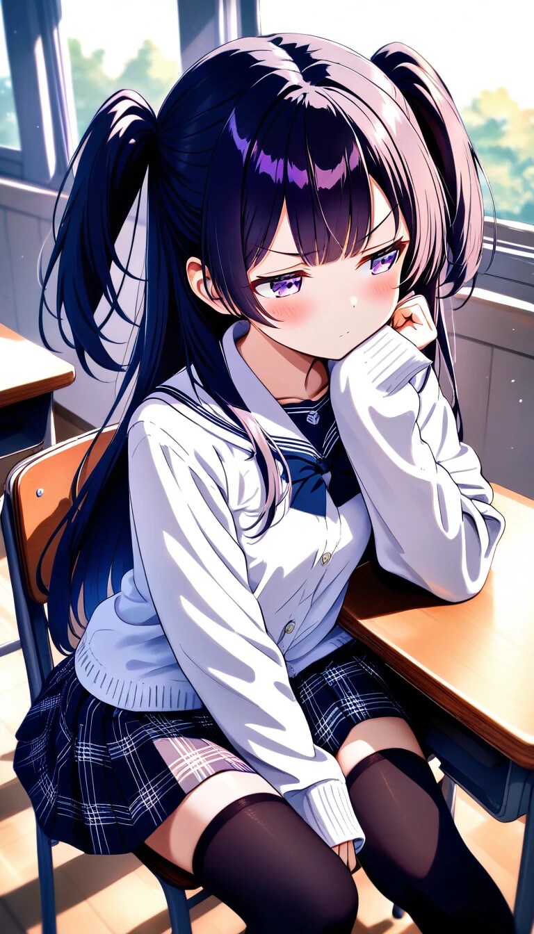 休み明けの教室『お、おはよう…………なんか言ってよ』カイリ（妹ちゃん） | の人気AIイラスト・グラビア