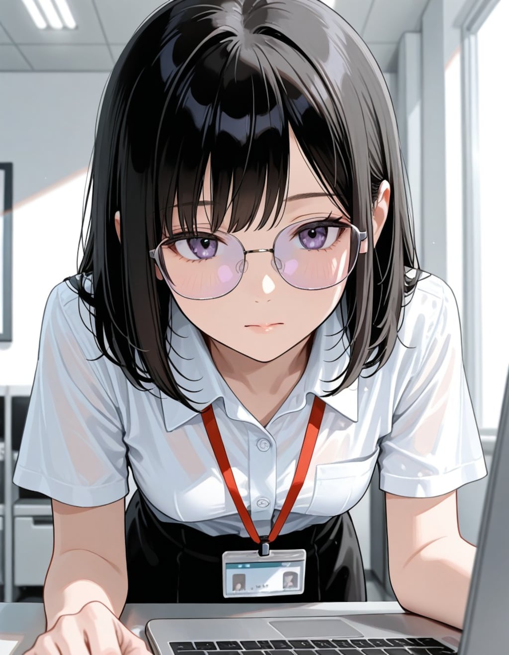 目の悪いOLさん