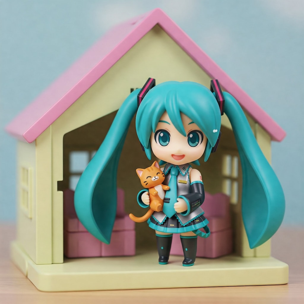 猫を見せてくれる ミクちゃん