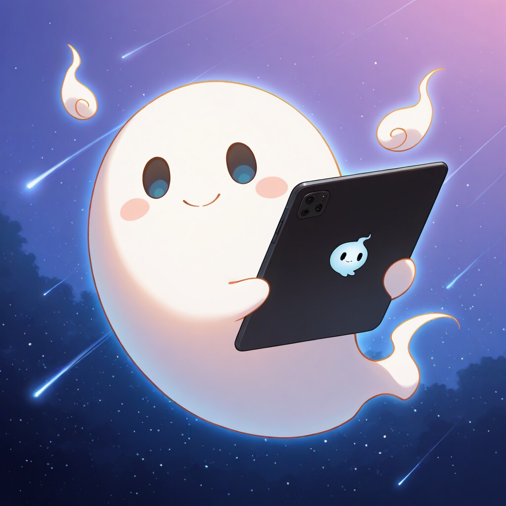タブレット端末とお化けさん