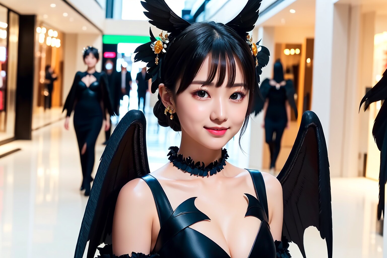 ショッピングモールの翼ゴスロリ