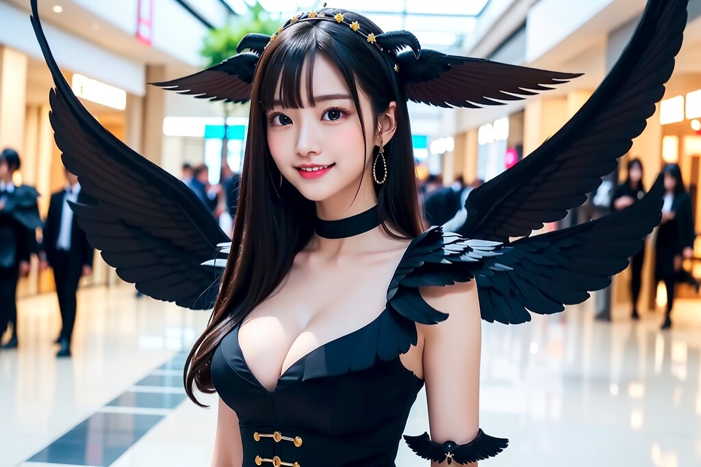 ショッピングモールの翼ゴスロリ