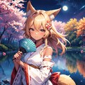 月と扇子と狐娘 5枚目