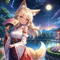 月と扇子と狐娘 6枚目