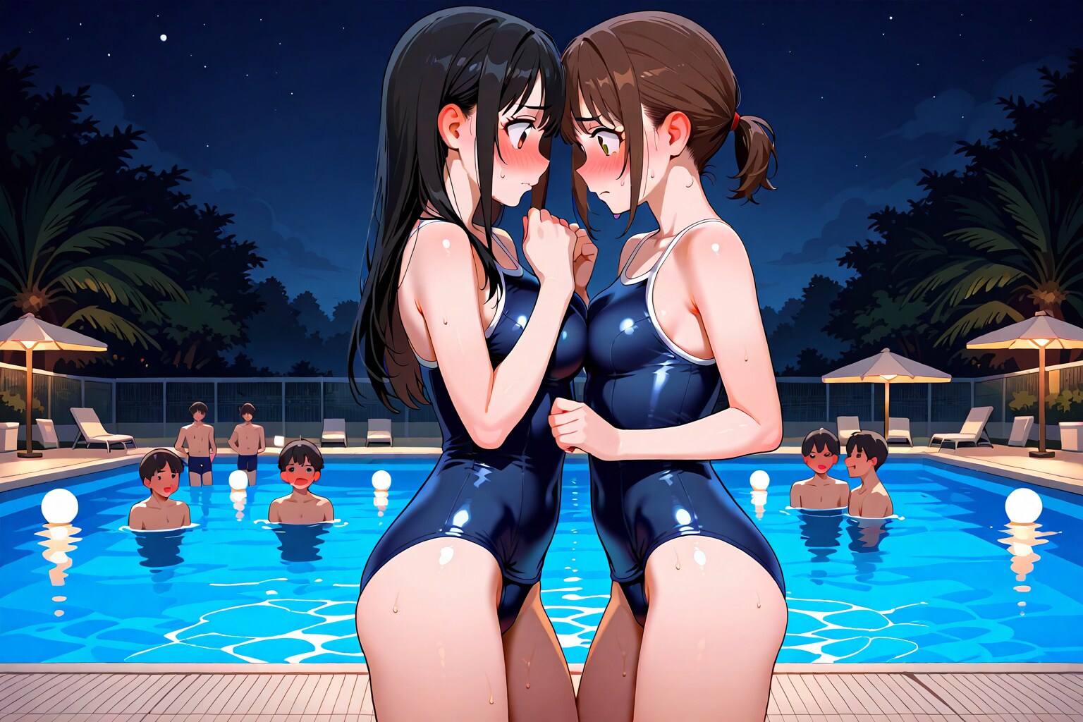 ナイトプールで