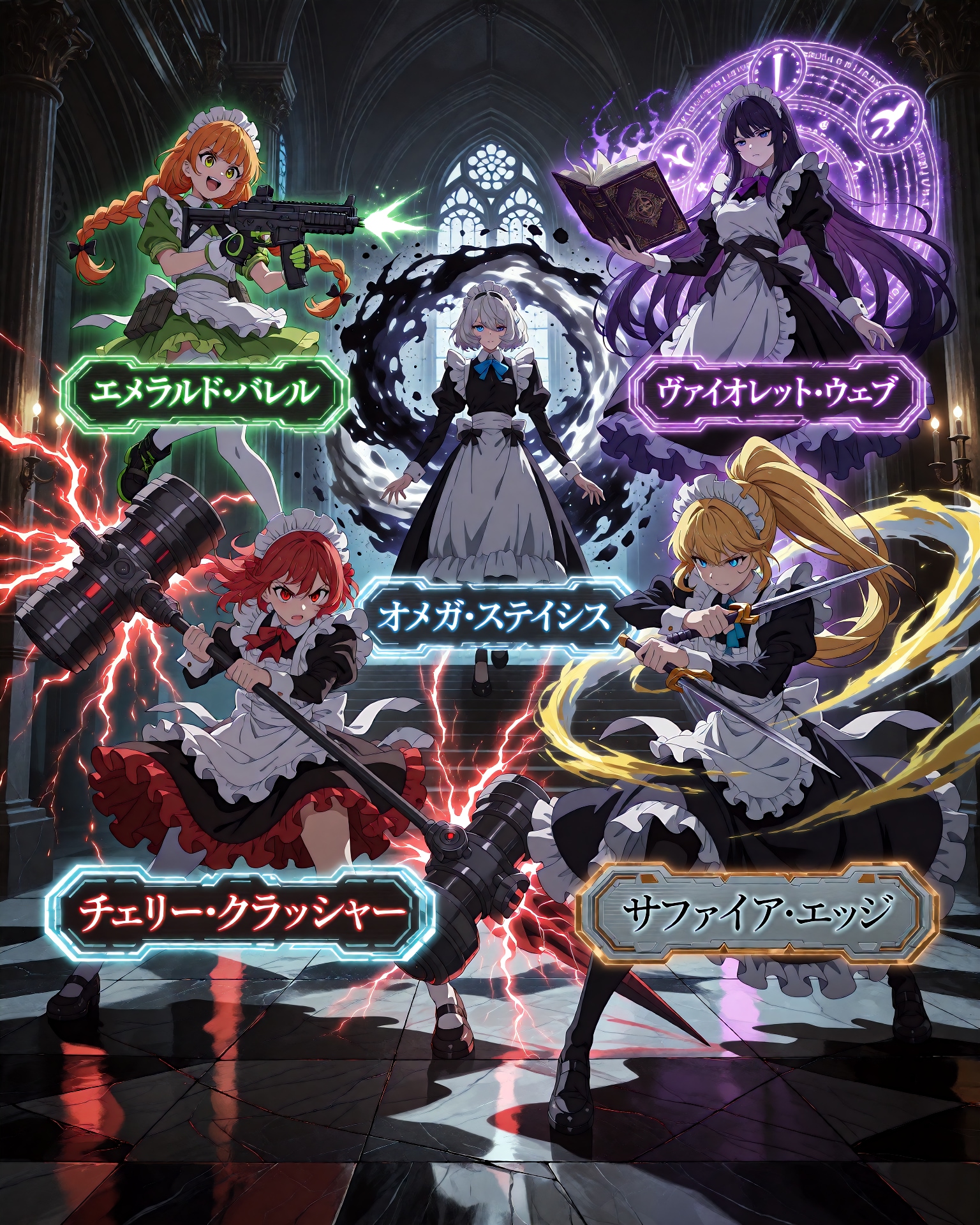 【Krea-2】バトルメイド四天王 | の人気AIイラスト・グラビア