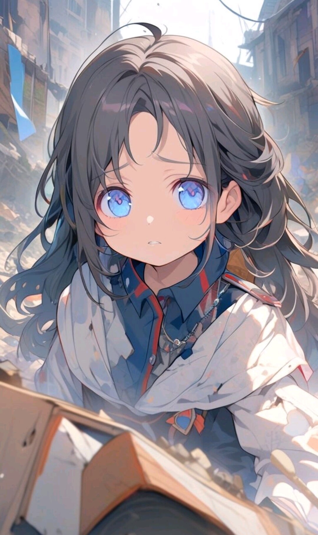 がれきの撤去やドローンに立ち向かう女の子 | の人気AIイラスト・グラビア