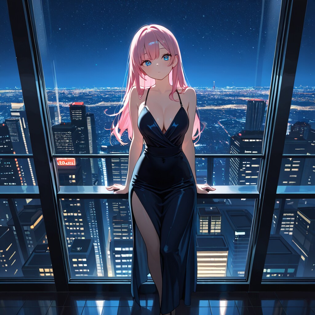 夜景の見えるタワーから | の人気AIイラスト・グラビア