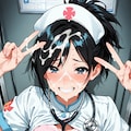 黒髪ナース_顔射 2枚目