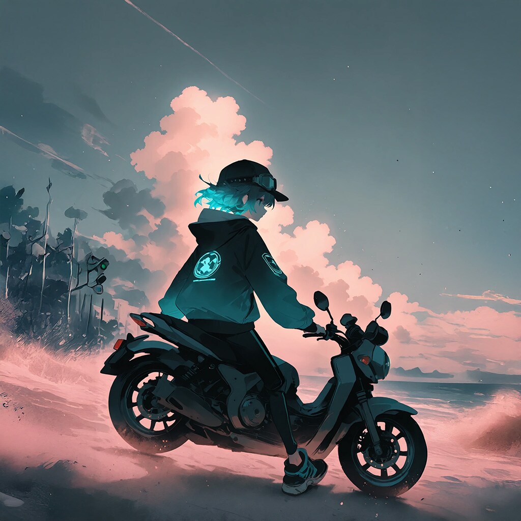 夜を走る。海に着く。