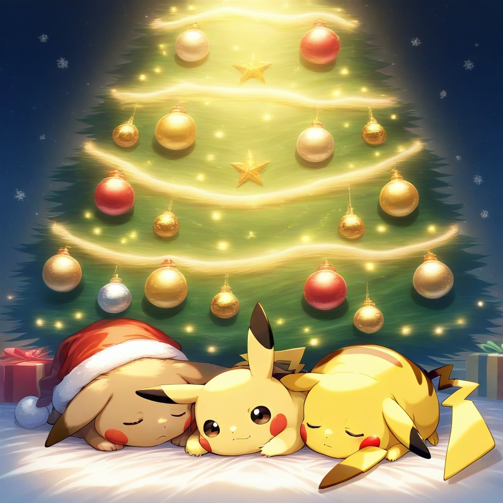 ピカチュウ　ツリーで寝る　2025/12/25