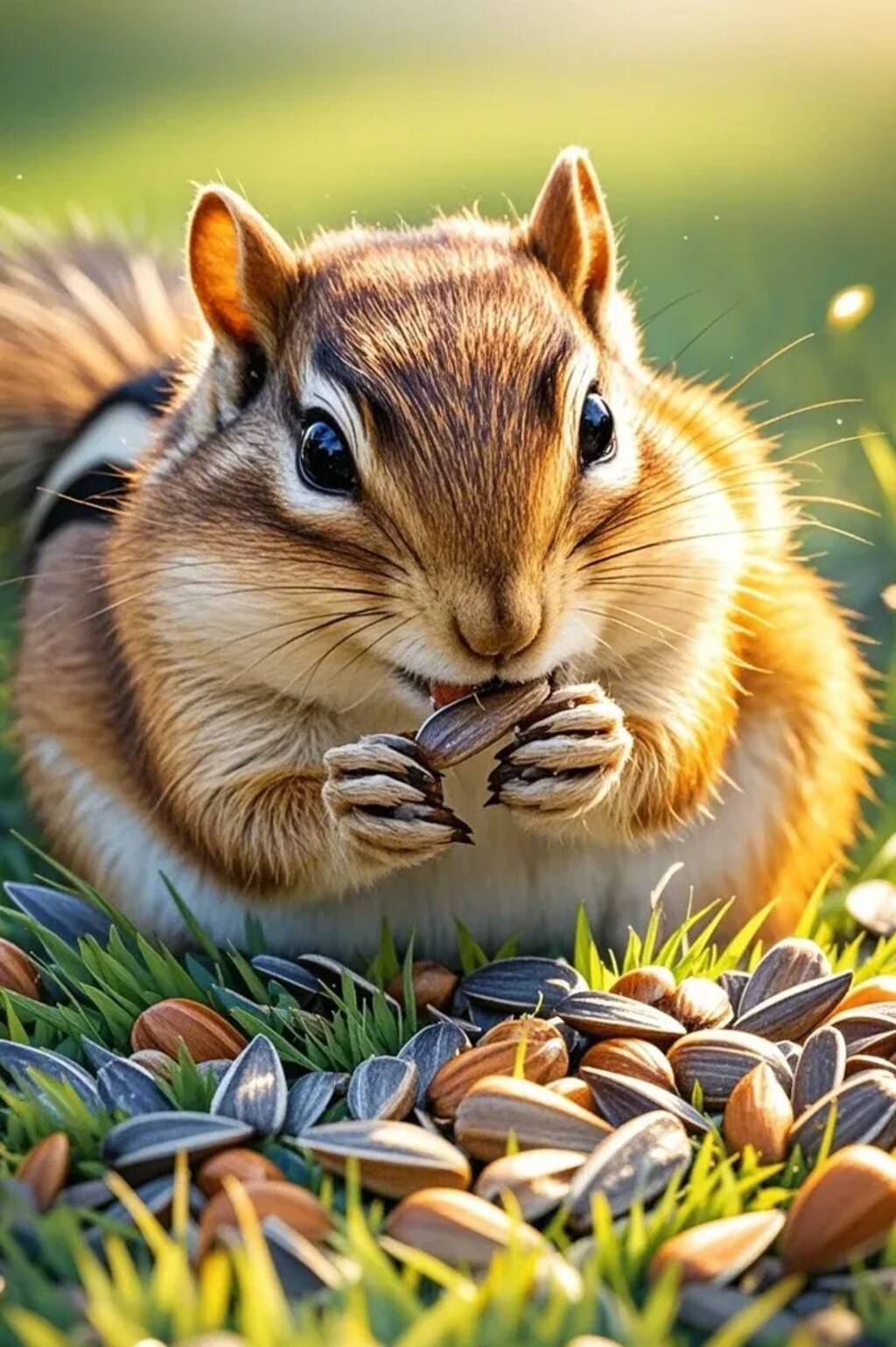 色々食べるシマリス