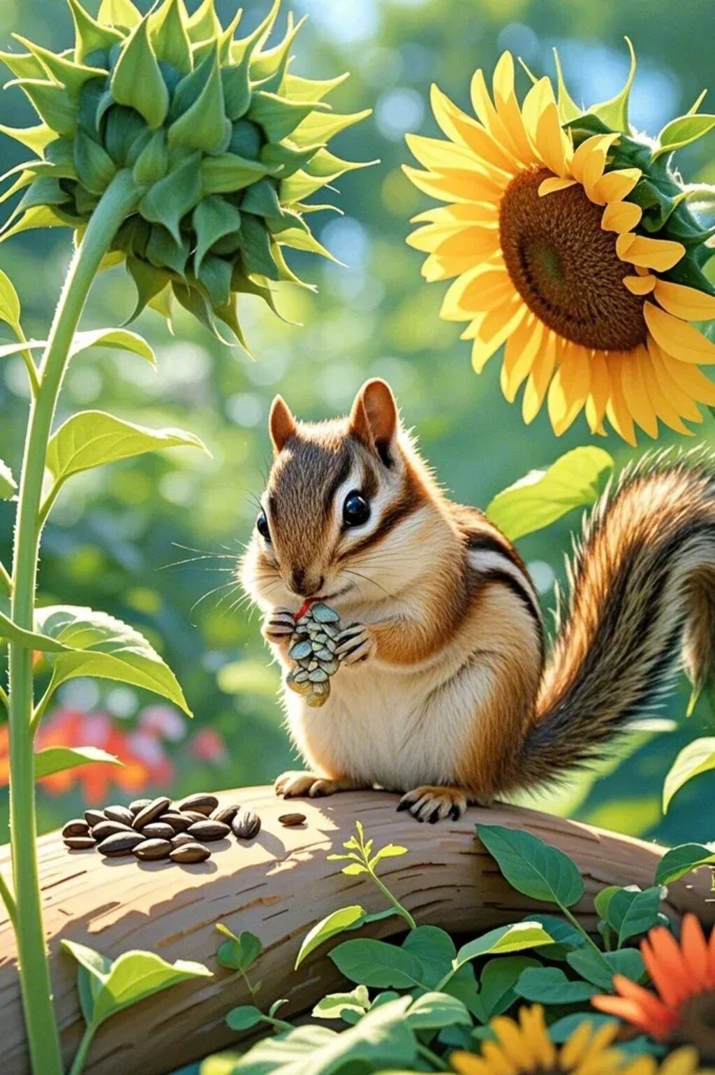 色々食べるシマリス