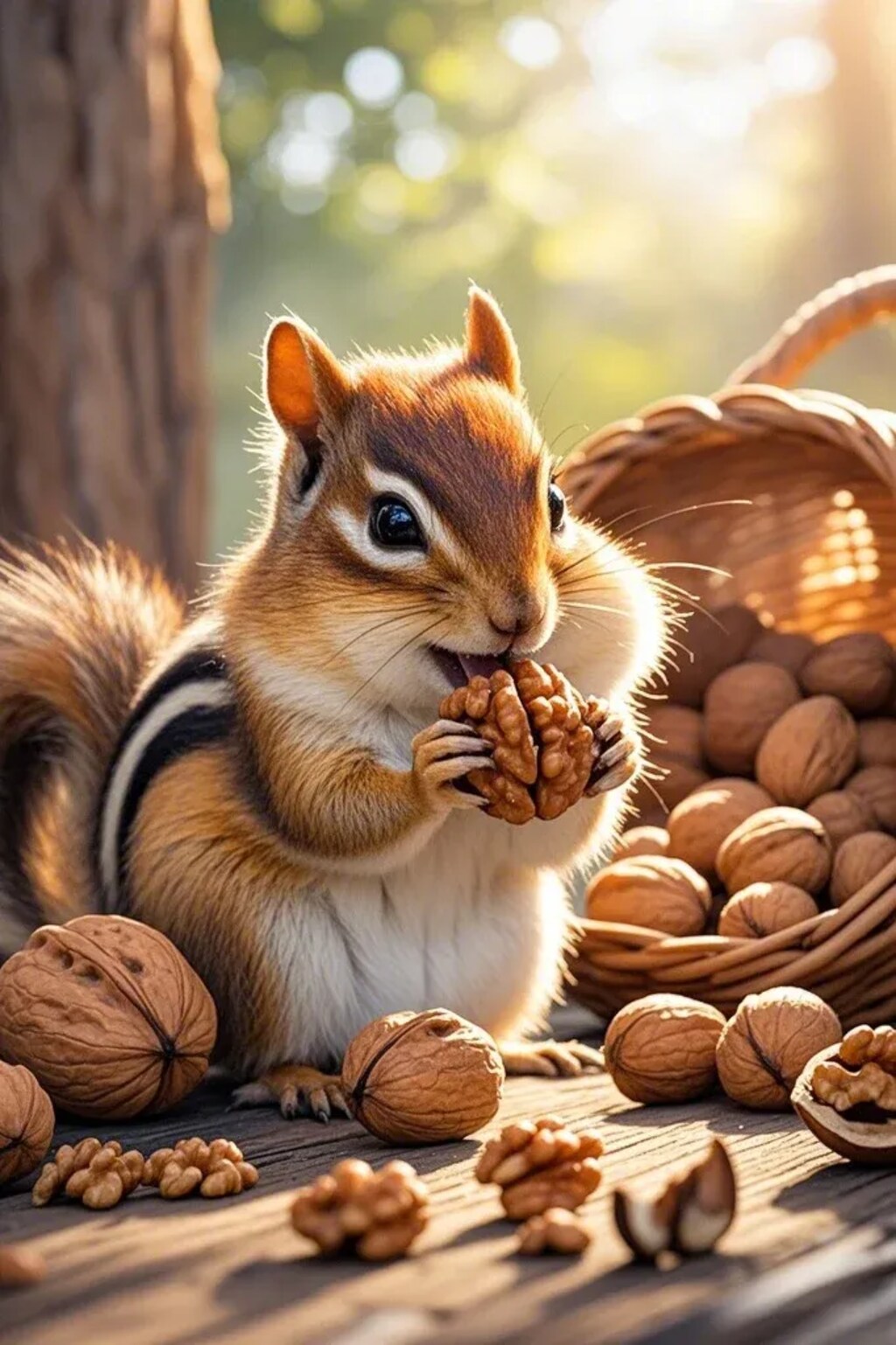 色々食べるシマリス