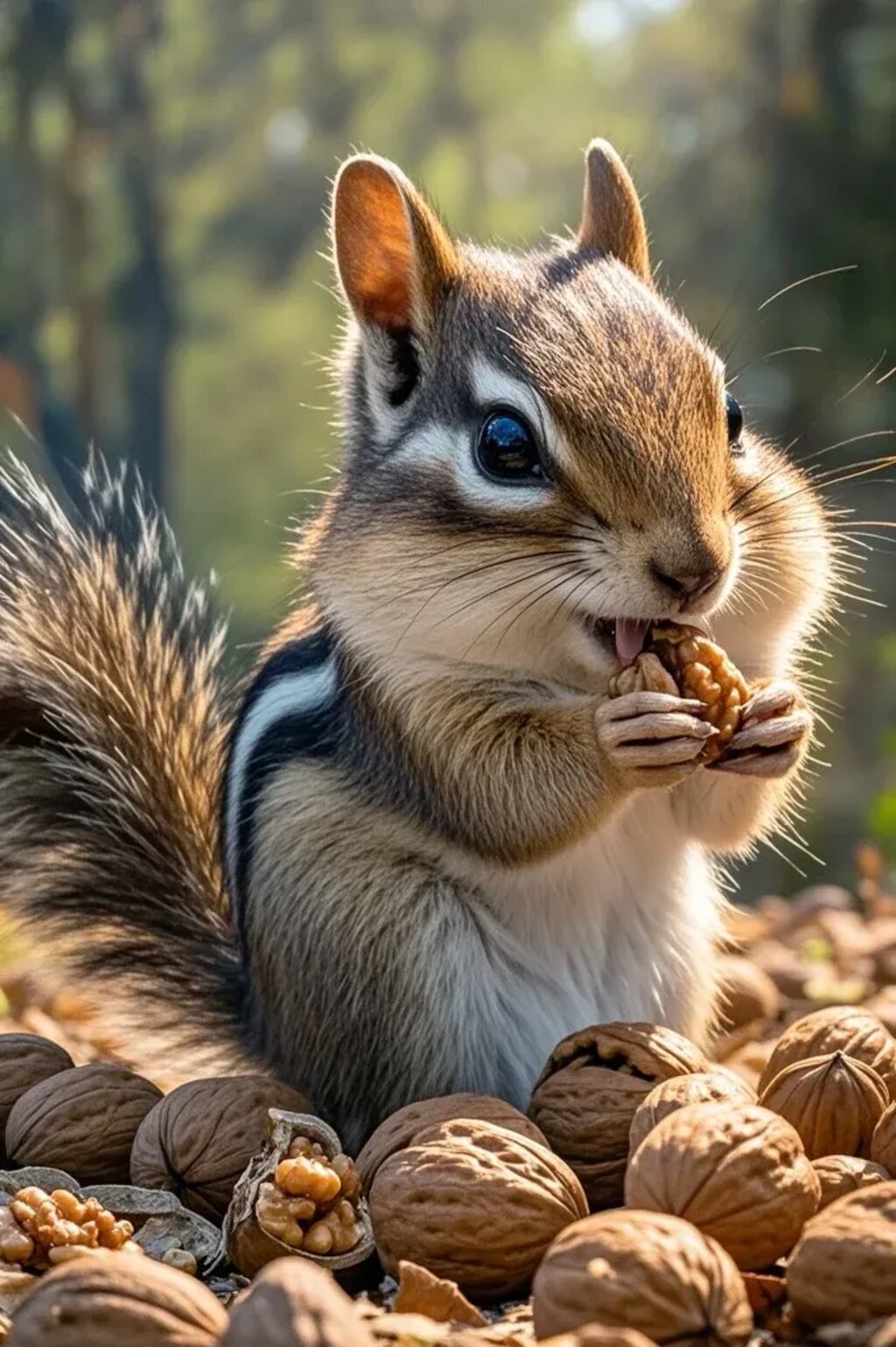 色々食べるシマリス